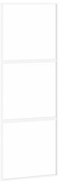 Posuvné dveře bílé 76 x 205 cm tvrzené sklo a hliník 155204