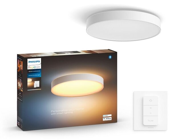 Philips HUE LED White Ambiance 41159/31/P6 Enrave M stropní svítidlo 19,2W 2450lm 2200-6500K 38,1cm bílé stmívatelné BlueTooth + HUE Switch