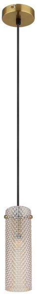 GLOBO 15775H KAROLO závěsné svítidlo D100mm 1xE14 zlatá, jantarová