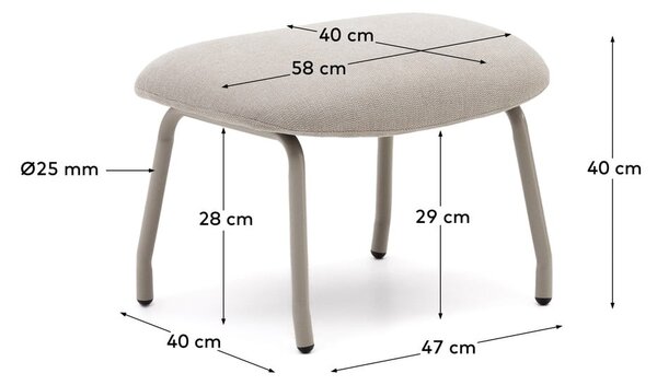 Béžový taburet Belina – Kave Home
