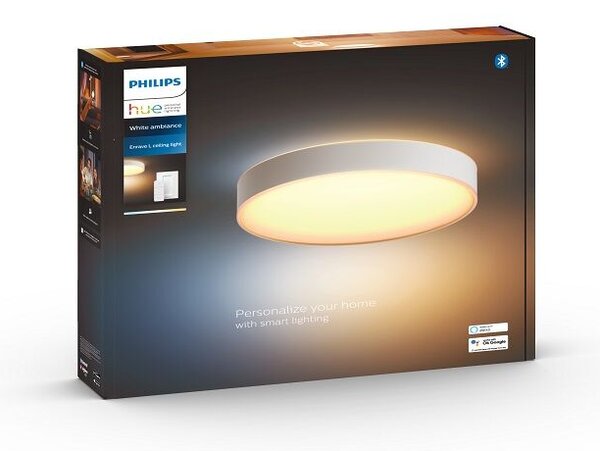 Philips HUE LED White Ambiance 41160/31/P6 Enrave L stropní svítidlo 33,5W 4300lm 2200-6500K 42,5cm bílé stmívatelné BlueTooth + HUE Switch