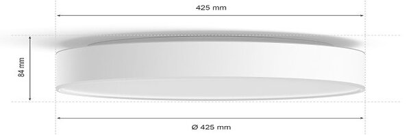 Philips HUE LED White Ambiance 41160/31/P6 Enrave L stropní svítidlo 33,5W 4300lm 2200-6500K 42,5cm bílé stmívatelné BlueTooth + HUE Switch
