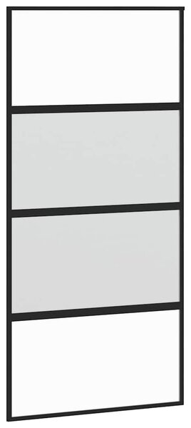 Posuvné dveře černé 102,5 x 205 cm tvrzené sklo a hliník 155221