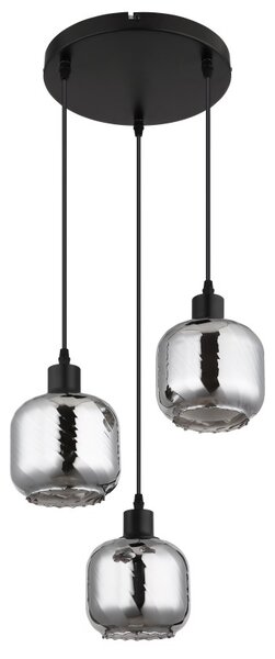 GLOBO 15754-3H XIA závěsné svítidlo D350mm 3xE27 černá, kouřová