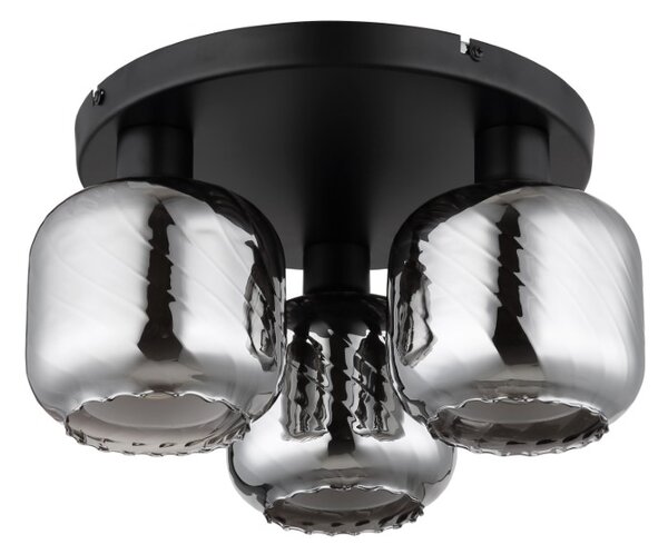 GLOBO 15754-3D XIA stropní svítidlo D370mm 3xE27 černá, kouřová