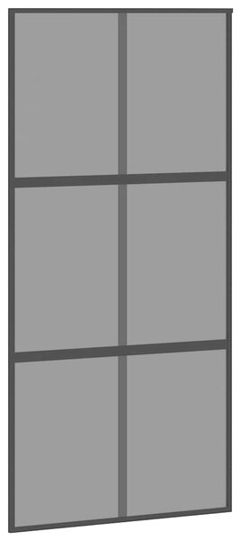 Posuvné dveře černé 102,5 x 205 cm tvrzené sklo a hliník 155215