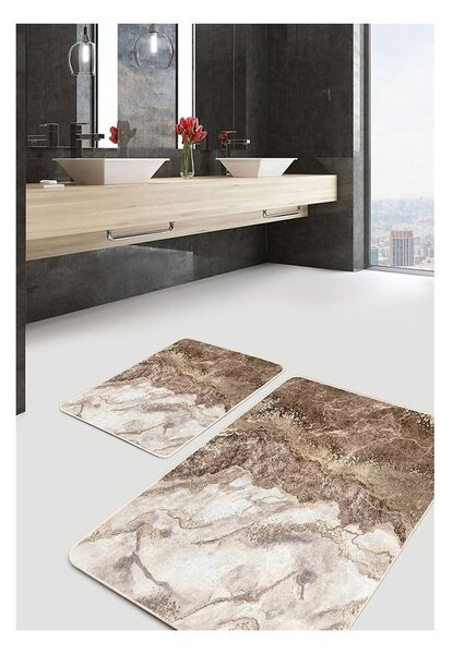 Hnědé koupelnové předložky v sadě 2 ks 60x100 cm – Mila Home