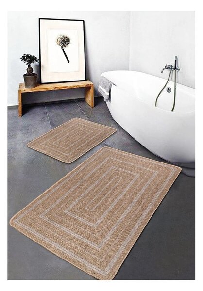 Hnědé koupelnové předložky v sadě 2 ks 60x100 cm – Mila Home