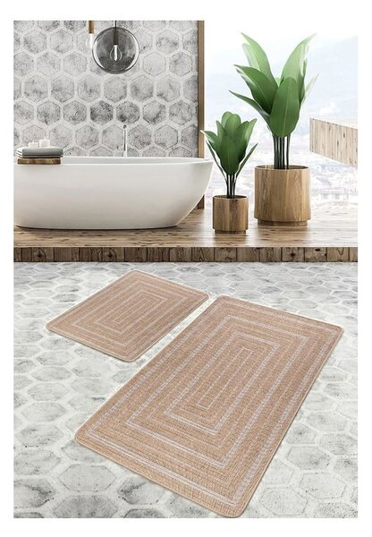 Hnědé koupelnové předložky v sadě 2 ks 60x100 cm – Mila Home