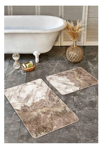 Hnědé koupelnové předložky v sadě 2 ks 60x100 cm – Mila Home