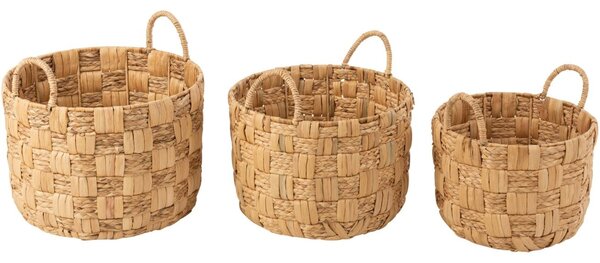 Set tří úložných košů z vodního hyacintu J-Line Jacinthe 44/39/34 cm
