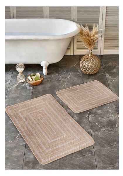 Hnědé koupelnové předložky v sadě 2 ks 60x100 cm – Mila Home