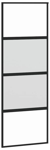 Posuvné dveře černé 76 x 205 cm tvrzené sklo a hliník 155219