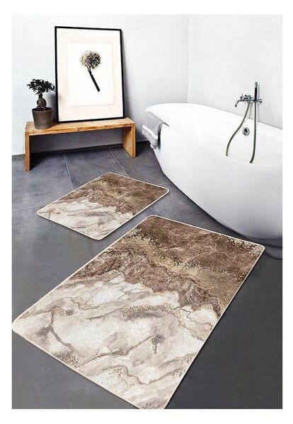 Hnědé koupelnové předložky v sadě 2 ks 60x100 cm – Mila Home