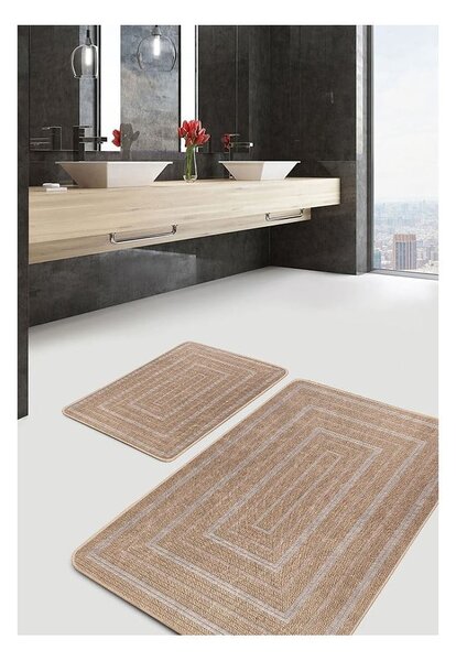 Hnědé koupelnové předložky v sadě 2 ks 60x100 cm – Mila Home