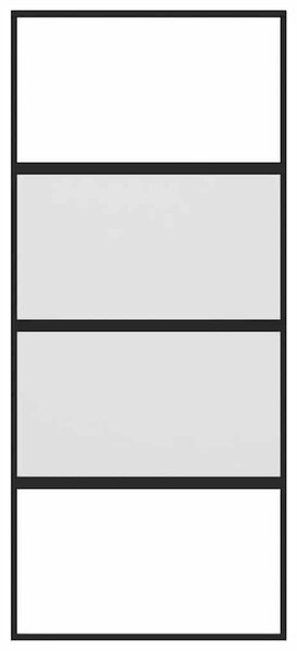 Posuvné dveře černé 90 x 205 cm tvrzené sklo a hliník 155220