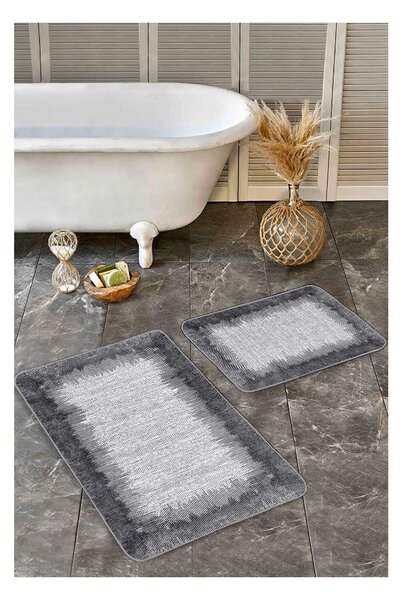 Černo-šedé koupelnové předložky v sadě 2 ks 60x100 cm – Mila Home