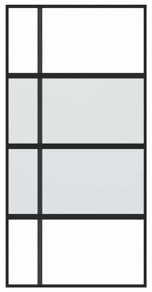Posuvné dveře černé 102,5 x 205 cm tvrzené sklo a hliník 155230