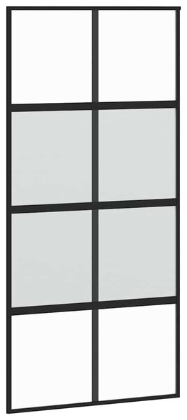 Posuvné dveře černé 102,5 x 205 cm tvrzené sklo a hliník 155224