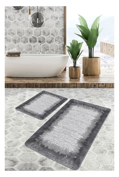 Černo-šedé koupelnové předložky v sadě 2 ks 60x100 cm – Mila Home