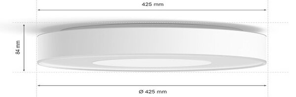 Philips HUE LED White and color Ambiance 41168/31/P9 Xamento L koupelnové stropní svítidlo 52,5W 3700lm 2200-6500K 42,5cm IP44 bílé stmívatelné Bluetooth