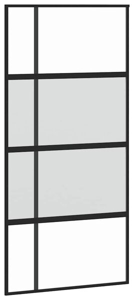 Posuvné dveře černé 102,5 x 205 cm tvrzené sklo a hliník 155230