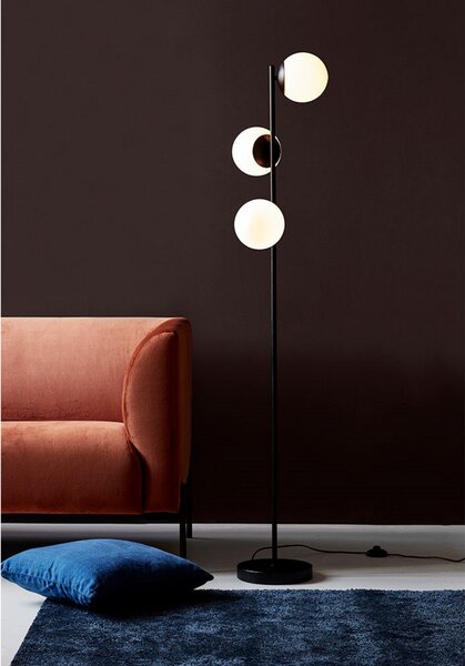 Stojací Lampa Nordlux, Lilly, Černá, Obývací pokoj, Kov, Skandinávský