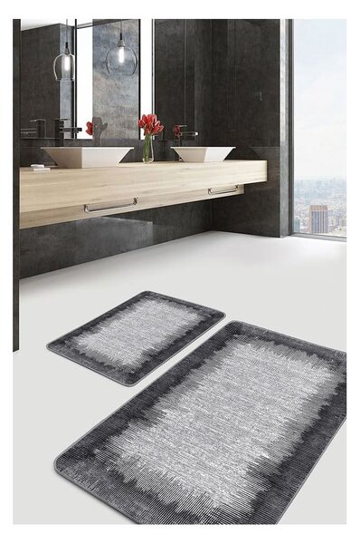 Černo-šedé koupelnové předložky v sadě 2 ks 60x100 cm – Mila Home
