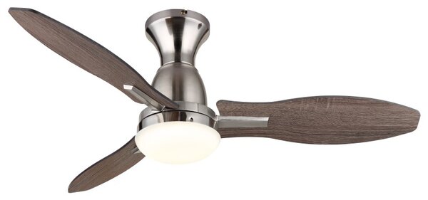 GLOBO 03671N GALE stropní ventilátor se světlem D1070mm LED 22W 2890/2453lm 3000+4500+6000K nikl, imitace dřeva, časovač, dálkový ovladač
