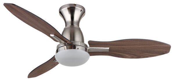 GLOBO 03671N GALE stropní ventilátor se světlem D1070mm LED 22W 2890/2453lm 3000+4500+6000K nikl, imitace dřeva, časovač, dálkový ovladač