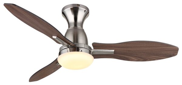 GLOBO 03671N GALE stropní ventilátor se světlem D1070mm LED 22W 2890/2453lm 3000+4500+6000K nikl, imitace dřeva, časovač, dálkový ovladač