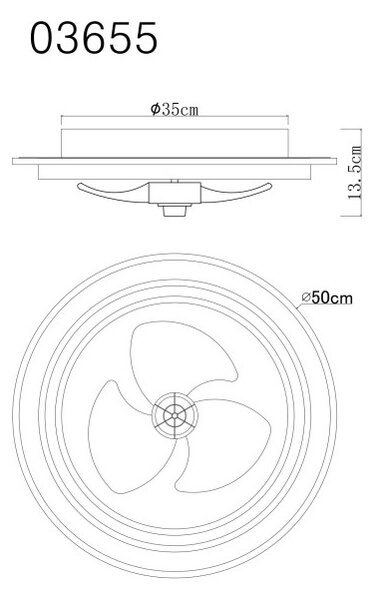 GLOBO 03655 BOZAN stropní ventilátor se světlem D500mm LED 32W 3200/1200lm 2700-6500K černá, vzhled dřeva, kouřová, časovač, dálkový ovladač