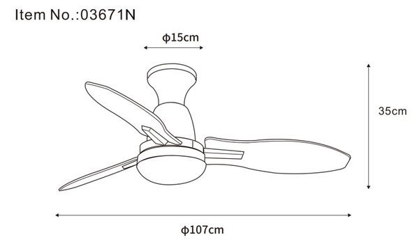 GLOBO 03671N GALE stropní ventilátor se světlem D1070mm LED 22W 2890/2453lm 3000+4500+6000K nikl, imitace dřeva, časovač, dálkový ovladač