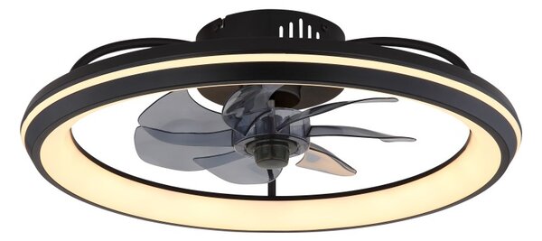 GLOBO 03643 CELESTE stropní ventilátor se světlem D500mm LED 40W 5000/2080lm 3000-6500K černá, kouřová, časovač, dálkový ovladač