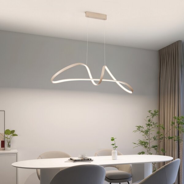 Brilagi-LED Stmívatelný lustr na lanku TWISTER LED/60W/230V 3000-6000K béžová+DO
