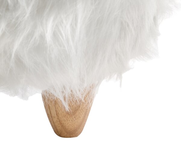 Zvířecí stolička WOOLLY Umělá kožešina Bílá Nosorožec
