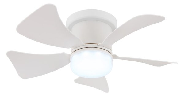 GLOBO 03609W HINES stropní ventilátor se světlem D406mm LED 10W 900/750lm 3000-6500K bílá, časovač, dálkový ovladač