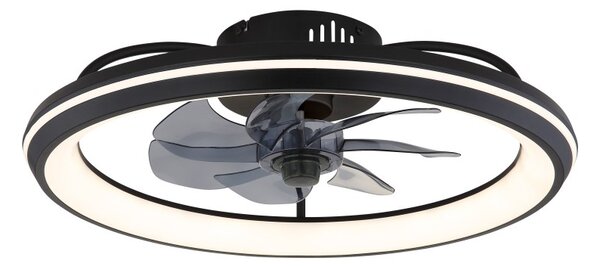 GLOBO 03643 CELESTE stropní ventilátor se světlem D500mm LED 40W 5000/2080lm 3000-6500K černá, kouřová, časovač, dálkový ovladač