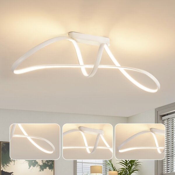 Brilagi-LED Stmívatelný přisazený lustr TWISTER LED/60W/230V 3000-6000K bílá+DO