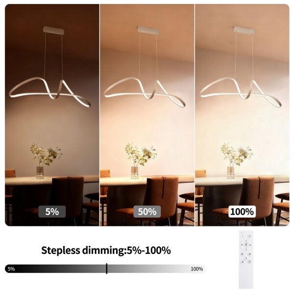 Brilagi-LED Stmívatelný lustr na lanku TWISTER LED/60W/230V 3000-6000K béžová+DO