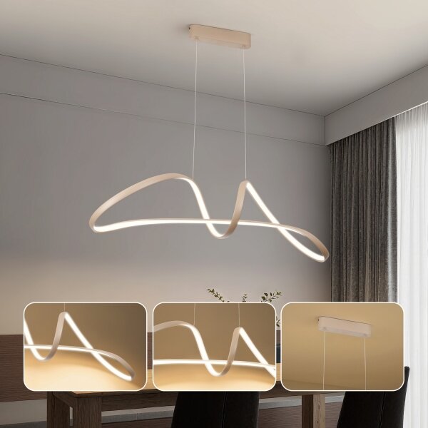 Brilagi-LED Stmívatelný lustr na lanku TWISTER LED/60W/230V 3000-6000K béžová+DO