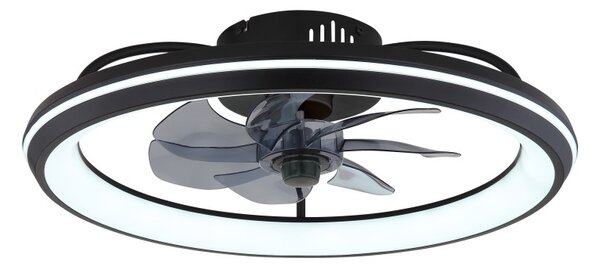 GLOBO 03643 CELESTE stropní ventilátor se světlem D500mm LED 40W 5000/2080lm 3000-6500K černá, kouřová, časovač, dálkový ovladač