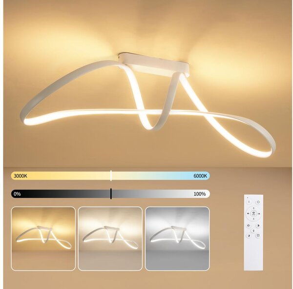 Brilagi-LED Stmívatelný přisazený lustr TWISTER LED/60W/230V 3000-6000K bílá+DO