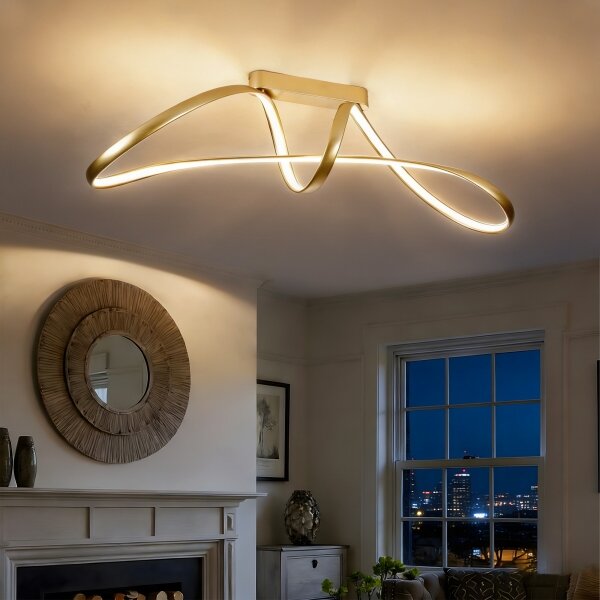 Brilagi-LED Stmívatelný přisazený lustr TWISTER LED/60W/230V 3000-6000K zlatá+DO