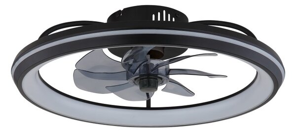GLOBO 03643 CELESTE stropní ventilátor se světlem D500mm LED 40W 5000/2080lm 3000-6500K černá, kouřová, časovač, dálkový ovladač