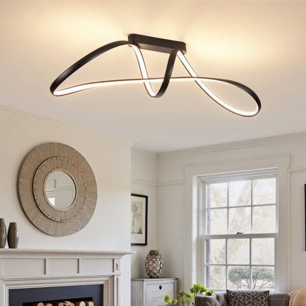 Brilagi-LED Stmívatelný přisazený lustr TWISTER LED/60W/230V 3000-6000K černá+DO