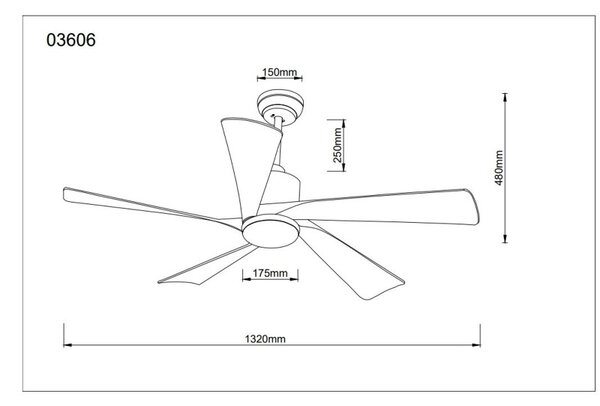 GLOBO 03606 MODESTO stropní ventilátor se světlem D1320mm LED 20W 1800/900lm 2700-6500K imitace dřeva, časovač, dálkový ovladač