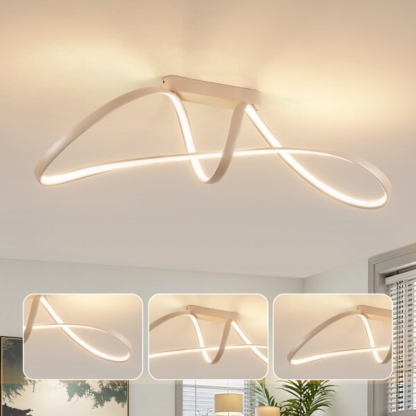 Brilagi-LED Stmívatelný přisazený lustr TWISTER LED/60W/230V 3000-6000K béžov+DO