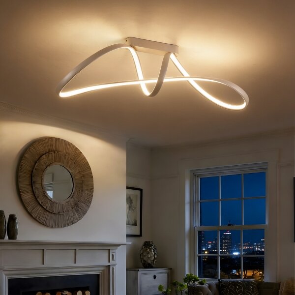 Brilagi-LED Stmívatelný přisazený lustr TWISTER LED/60W/230V 3000-6000K béžov+DO