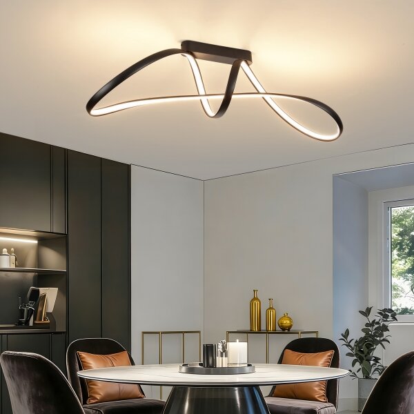 Brilagi-LED Stmívatelný přisazený lustr TWISTER LED/60W/230V 3000-6000K černá+DO
